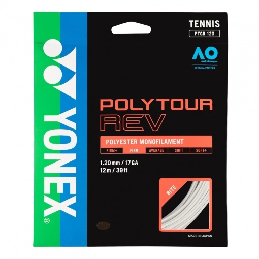 TENISOVÝ VÝPLET YONEX POLYTOUR REV 125 - 200 M - BÍLÝ 